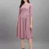 Shopsy Elegant Purple Fit & Flare Dress - Comfort & Style