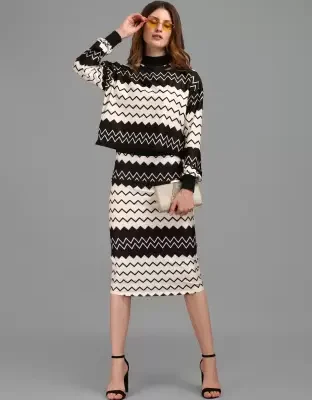 Shopsy Chic Oversized Top & Pencil Skirt Co-ord Set