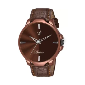 BRITEX Leather Strap All Brown Men Quartz Watch - Timeless Elegance