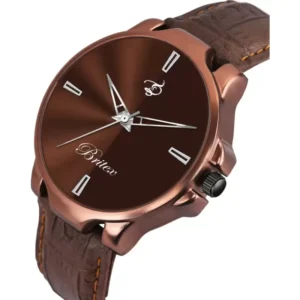 Alternative view of BRITEX Leather Strap All Brown Men Quartz Watch - Timeless Elegance