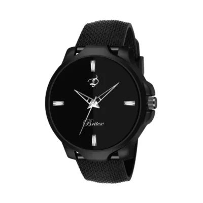 Britex Mesh Strap All Black Men Quartz Watch - Unleash Time in Style
