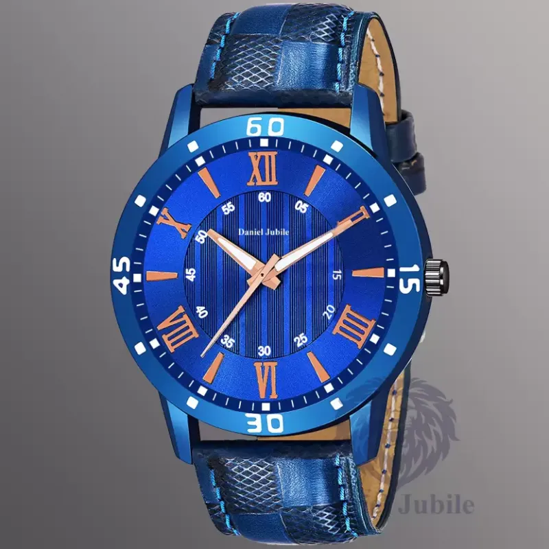 Daniel Jubile Analog Stylish Leather Watch for Men - Blue Elegance Daniel Jubile Analog Stylish Leather Watch for Men - Blue Elegance