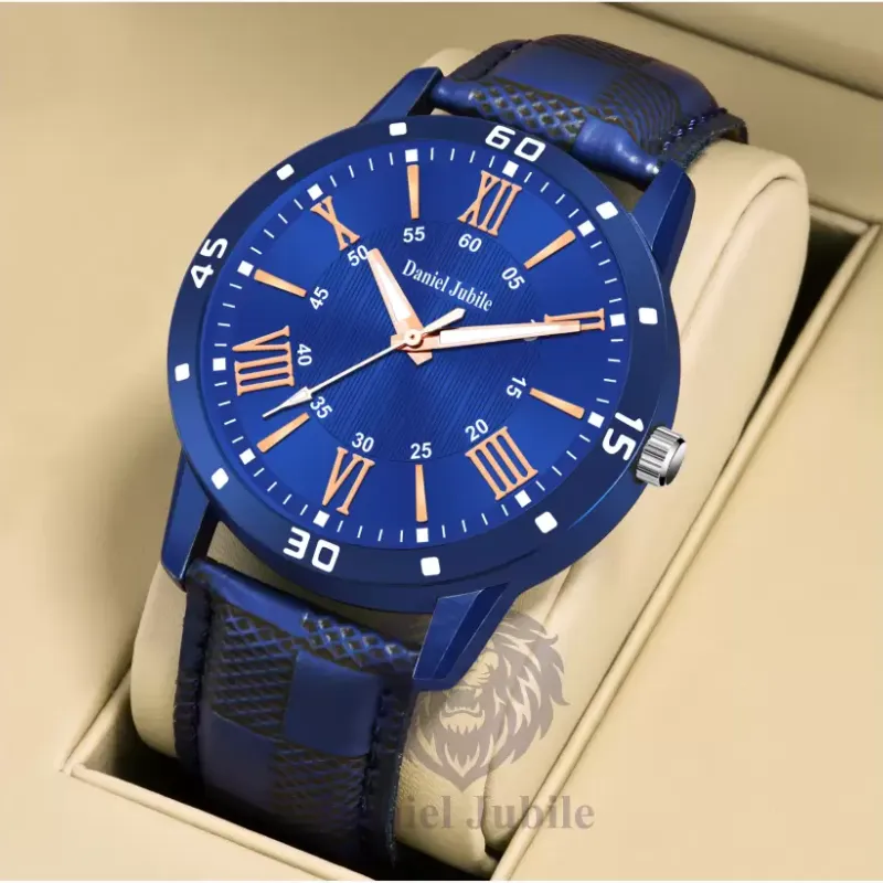 Daniel Jubile Analog Stylish Leather Watch for Men - Blue Elegance Daniel Jubile Analog Stylish Leather Watch for Men - Blue Elegance - Image 2