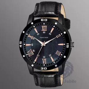 Daniel Jubile Crafted Men's Leather Analog Sport Watch - Black