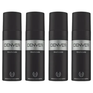 DENVER Black Code Nano Men's Deodorant Spray Pack (4x50ml)