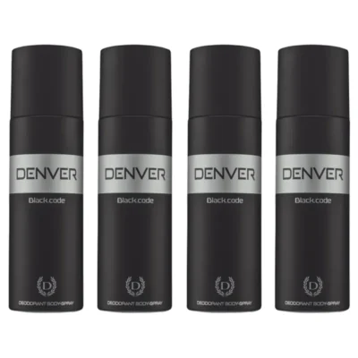 DENVER Black Code Nano Men's Deodorant Spray Pack (4x50ml)