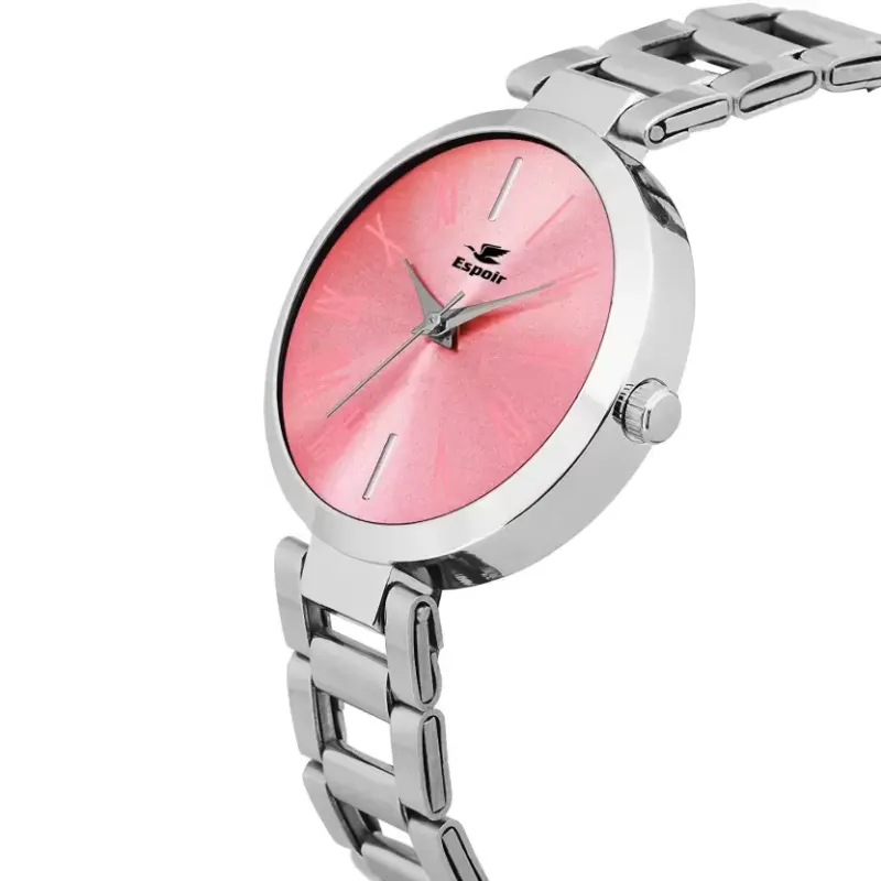 Espoir Stainless Steel Silver with Pink Dial Analog Watch For Women Espoir Stainless Steel Silver with Pink Dial Analog Watch For Women - Image 2