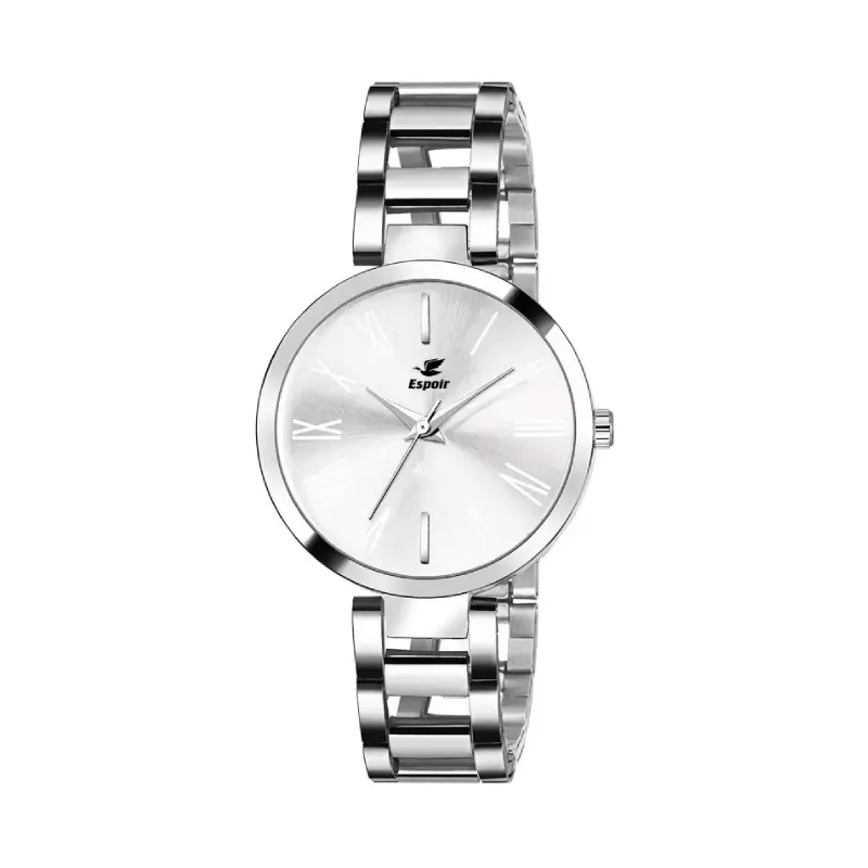 Espoir Stainless Steel Silver with White Dial Analog Watch For Women Espoir Stainless Steel Silver with White Dial Analog Watch For Women
