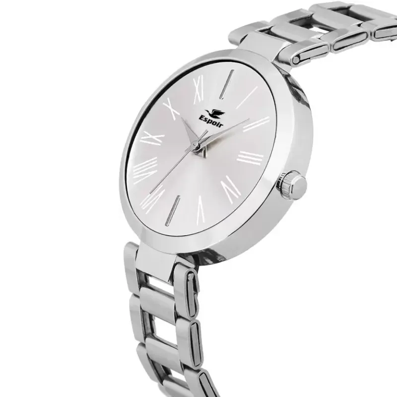 Espoir Stainless Steel Silver with White Dial Analog Watch For Women Espoir Stainless Steel Silver with White Dial Analog Watch For Women - Image 2
