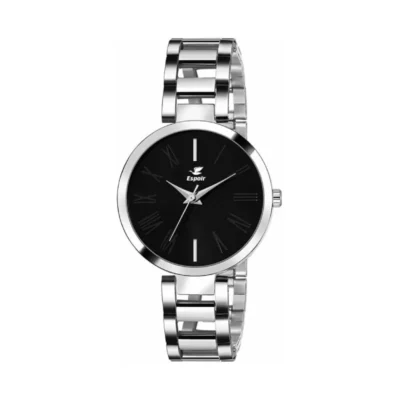 ESPOIR Stainless Steel Silver Analog Watch for Women - Stylish, Shock-Resistant Timepiece
