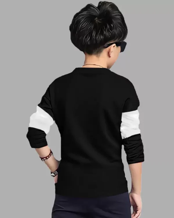 Stylish Full Sleeve Black Boys Clothing Set - Trendy Cotton Outfit - Image 2