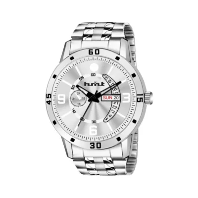HMXT-48 Day n Date Series Men's Silver Chain Analog Watch - Timeless Style for Every Occasion