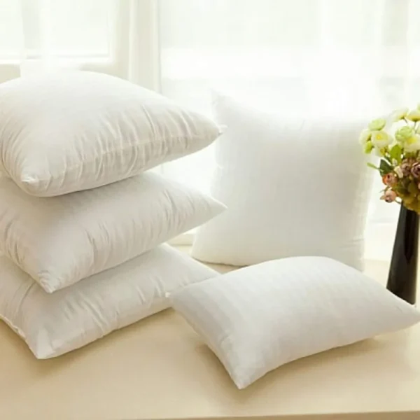 Fiber Hotel Quality Polyester Fiber Filler Pillow (16x16 inches, Set of 5 Pcs - White) - Image 3