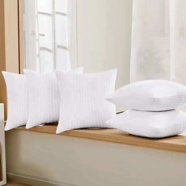 Fiber Hotel Quality Polyester Fiber Filler Pillow (16x16 inches, Set of 5 Pcs - White) - Image 2