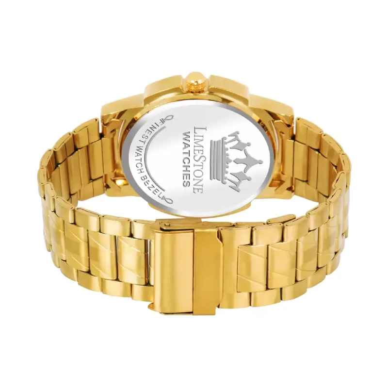 LIMESTONE Attractive Men's Analog Watch - Gold Plated Elegance LIMESTONE Attractive Men's Analog Watch - Gold Plated Elegance - Image 4