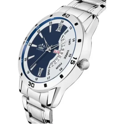 Alternative view of LIMESTONE Bleed Blue Day and Date Steel Strap Watch - Classy Men's Timepiece