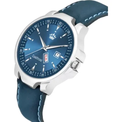 Alternative view of LIMESTONE Blue Avatar Leather Strap Quartz Watch - For Stylish Men