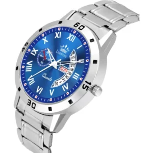 Alternative view of LIMESTONE Colorful Men Blue Metal Analog Watch - Sunray Blue Dial, Silver Chain Strap