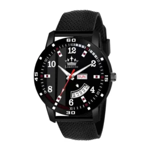 LIMESTONE Classic Mens Watche - All Black Mesh Strap Day and Date Quartz