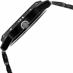 Alternative view of LIMESTONE Classic Mens Watche - All Black Mesh Strap Day and Date Quartz