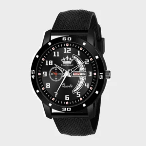 LIMESTONE Classy Men Black Silicon Analog Watch - Mesh Strap, Day & Date, Water Resistant