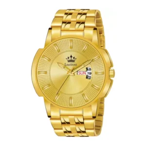 LIMESTONE Day & Date Gold Plated Quartz Analog Watch