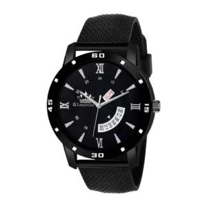 LIMESTONE Mesh Strap All Black Quartz Watch - Stylish Men's Timepiece