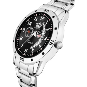 Alternative view of LIMESTONE Men's Black Stainless Steel Analog Watch - Stylish and Punctual