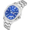 LIMESTONE OTUS 3D Vintage Day and Date Stainless Steel Quartz Analog Watch - Blue Dial