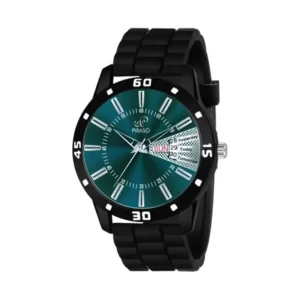 PIRASO Analog Day & Date Turquoise Dial & Black Mesh Watch for Men