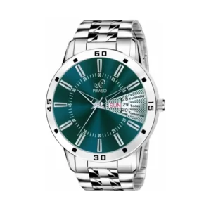 PIRASO Analog Turquoise Dial & Silver Chain Watch for Men