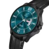 PIRASO Analog Day & Date Working Display Turquoise Dial & Black Strap Watch for Men