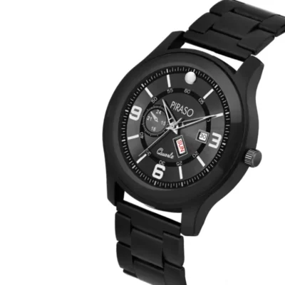 Alternative view of PIRASO Black Dial & Black Chain Analog Watch for Men - Day & Date Function