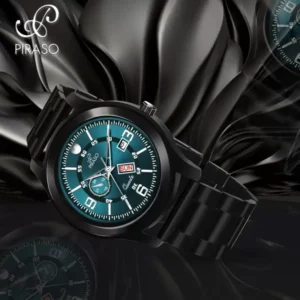 Alternative view of PIRASO Stunning Blue Dial & Black Chain Analog Watch for Men