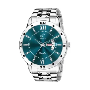 PIRASO Day and Date Analog Watch for Men - Turquoise Dial