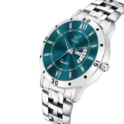 Alternative view of PIRASO Day and Date Analog Watch for Men - Turquoise Dial