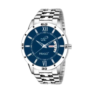 PIRASO Day and Date Analog Watch for Men - Blue Dial