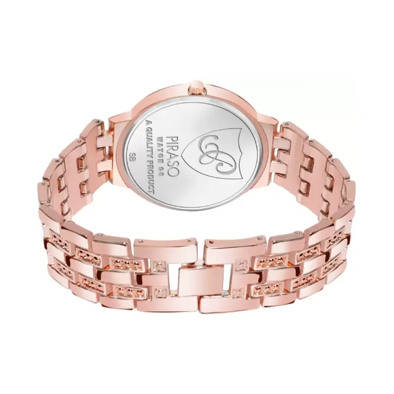 PIRASO Zuperia Diamond Studded Rosegold Analog Watch For Women PIRASO Zuperia Diamond Studded Rosegold Analog Watch For Women - Image 3