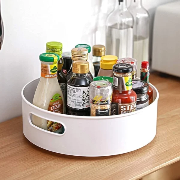 360° Rotating Organizer Tray - Multifunctional Kitchen & Cosmetic Organizer