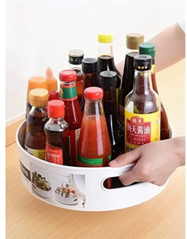360° Rotating Organizer Tray - Multifunctional Kitchen & Cosmetic Organizer - Image 5