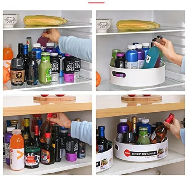 360° Rotating Organizer Tray - Multifunctional Kitchen & Cosmetic Organizer - Image 4