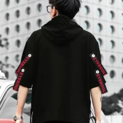 Alternative view of Shopsy Men's Printed HoodNeck Black T-shirt
