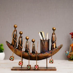 Shopsy Antique Boat Pen Stand - Timeless Metal Home Decor