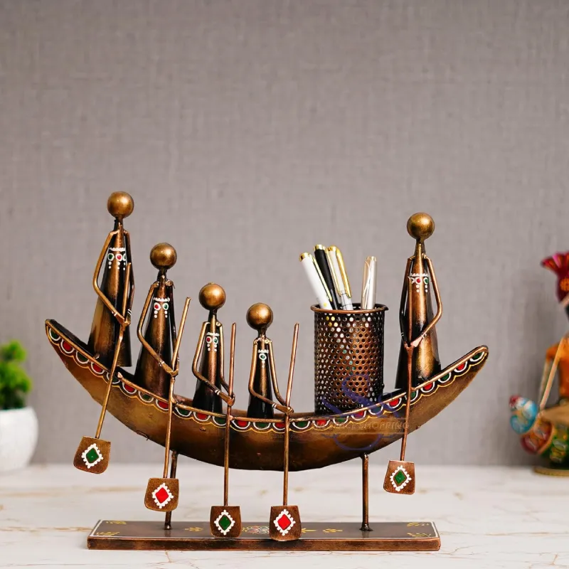 Shopsy Antique Boat Pen Stand - Timeless Metal Home Decor Shopsy Antique Boat Pen Stand - Timeless Metal Home Decor