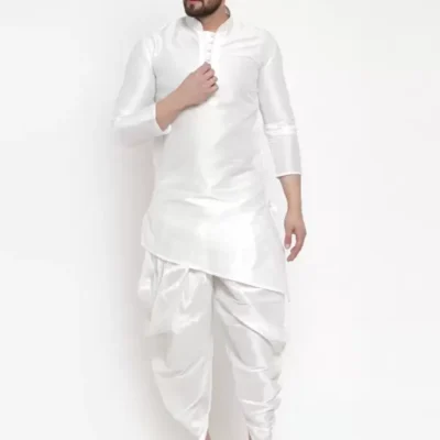 Alternative view of Shopsy Men's Art Silk Ethnic Kurta & Dhoti Set