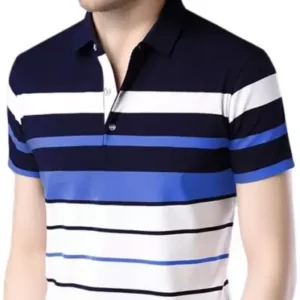 Shopsy Men's Horizontal Stripes Polo T-Shirt - Comfort and Style