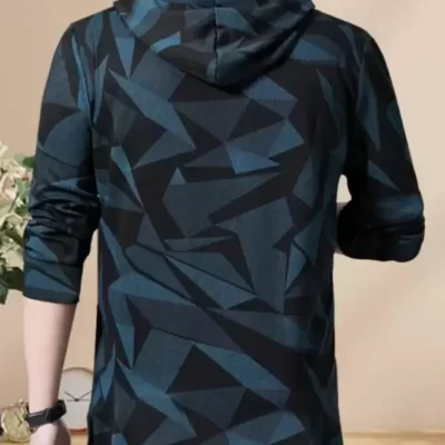 Alternative view of Shopsy Men's Printed HoodNeck Green T-Shirt