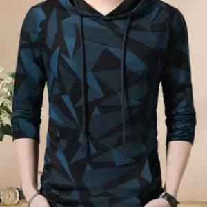 Shopsy Men's Printed HoodNeck Green T-Shirt