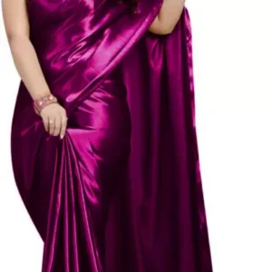 Shopsy Satin Silk Saree With Jacquard Blouse