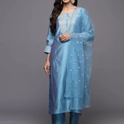 Alternative view of Shopsy Women Chanderi Silk Kurta Set - Elegant Ethnic Fusion
